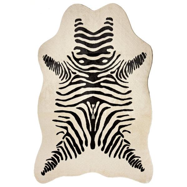FABULOUSFURS Zebra Faux Hide Area Rug Wayfair